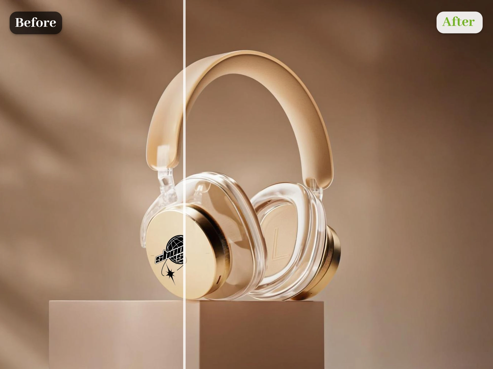 Before and After Logo Removal from E-Commerce Product Photos 