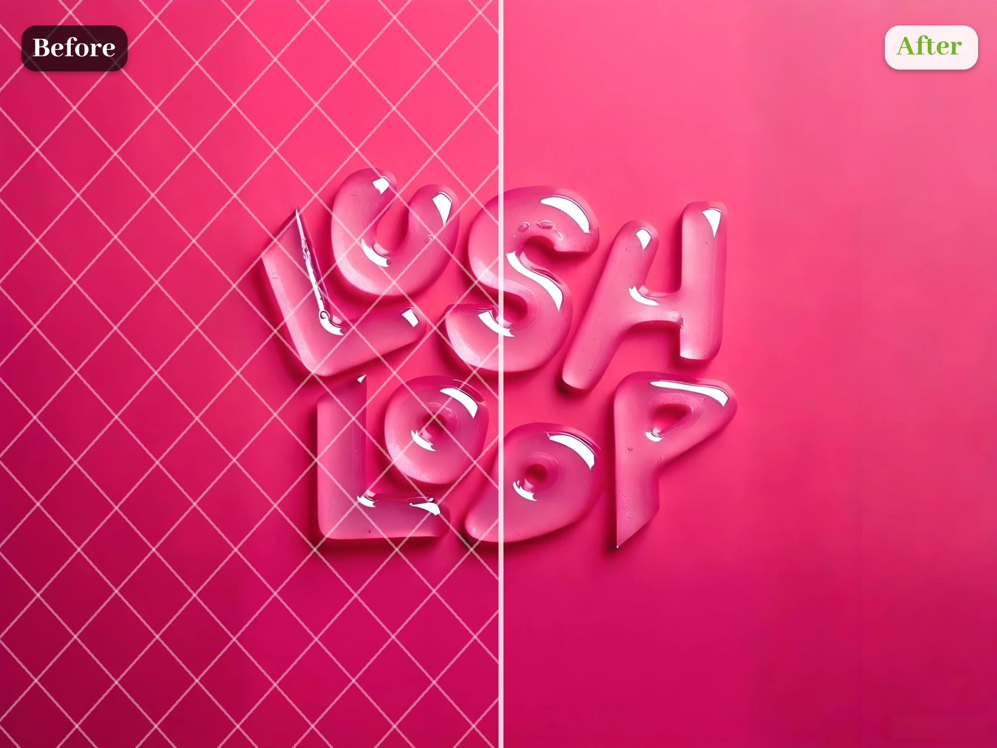 Before and After Text Watermark Removal from Graphic Design Images 